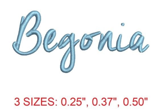 Begonia Embroidery Font