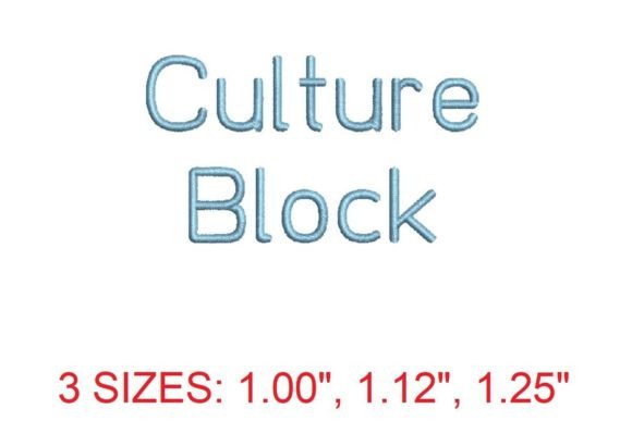 Culture Block Embroidery Font